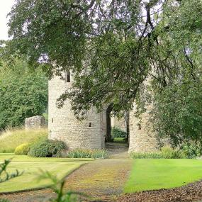 Colour photograph of the Brampton Bryan Gatehouse, all that remains of Brampton Bryan, the castle that Brilliana, Lady Harley, defended against attack during the English Civil War.